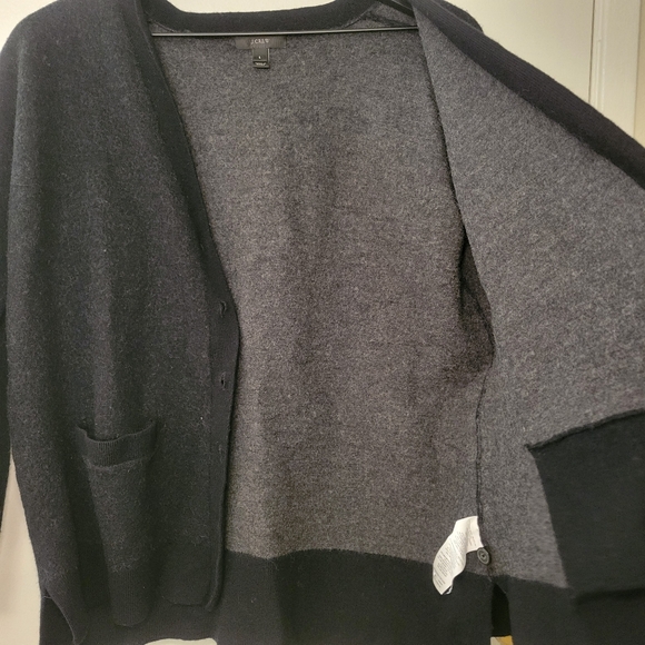 J Crew Womens Merino Wool Blend Double Knit Long Sleeve Cardigan Sweater Size L - Picture 3 of 13